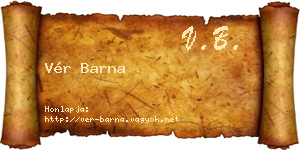 Vér Barna névjegykártya
